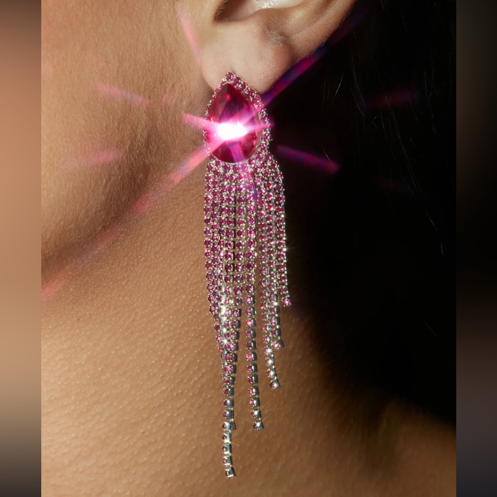Fashion Nova Pink Chandelier Earrings